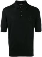 Dolce & Gabbana Embroidered Logo Polo Shirt, Men's, Size: 52, Black, Virgin Wool