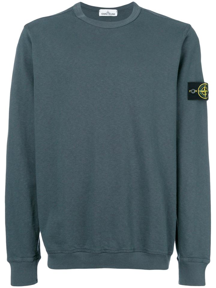 Stone Island Relaxed Fit Logo Patch Sweatshirt - Blue
