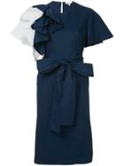 Delpozo Ruffle Trim Shift Dress - Blue