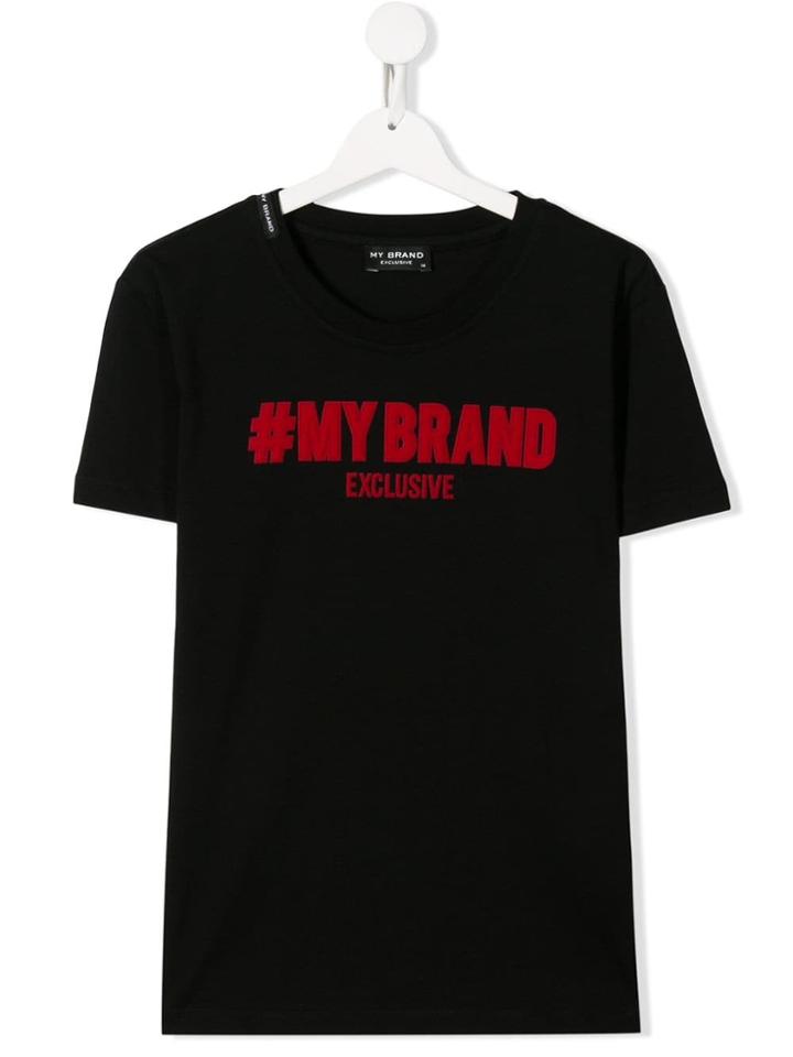 My Brand Kids Teen Logo Print T-shirt - Black