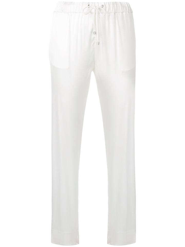 Fabiana Filippi Drawstring High Waist Cropped Trousers - White