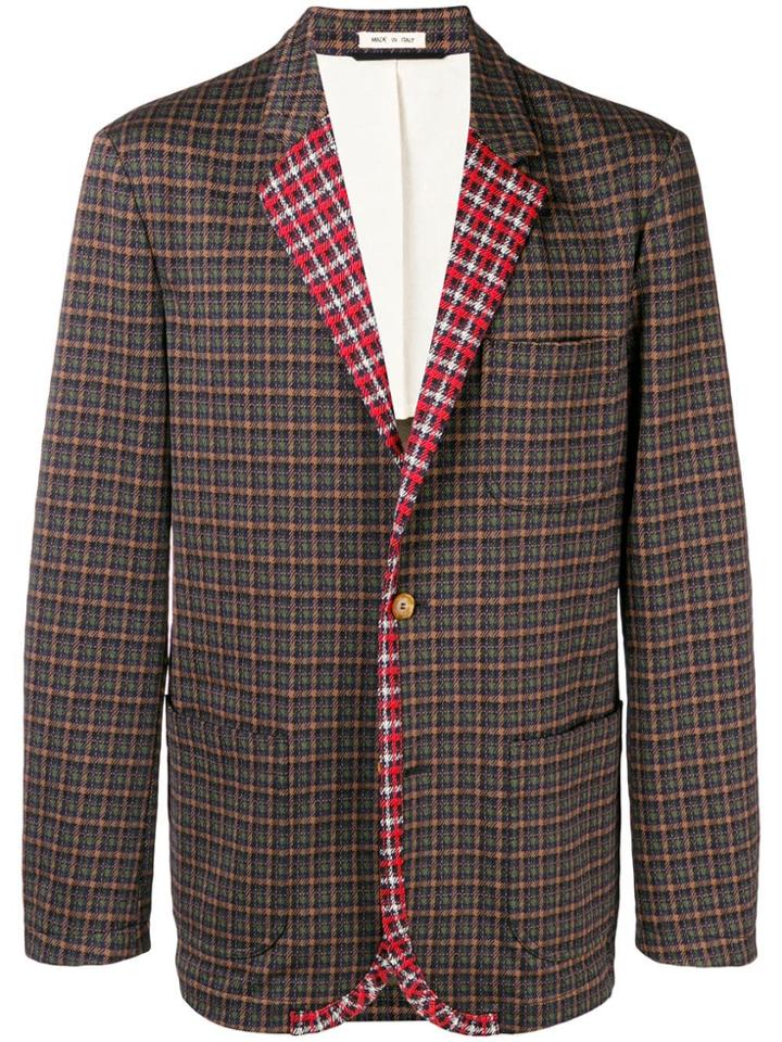 Marni Checked Blazer - Brown