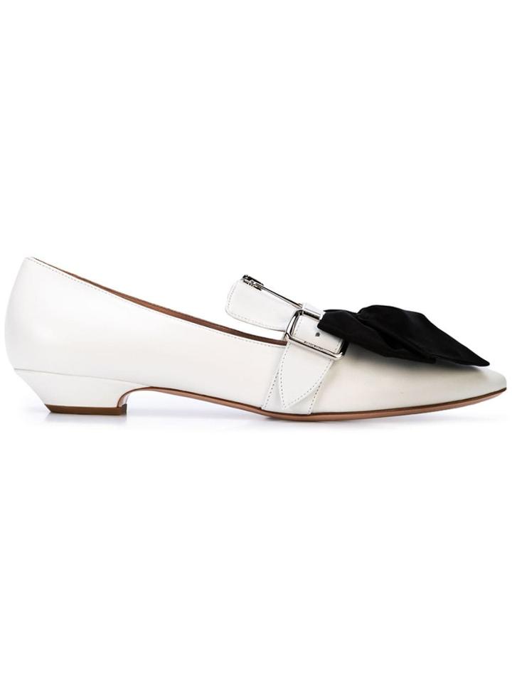 Miu Miu Zipped Ballerinas - White