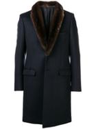 Fendi Fur Collar Coat - Blue