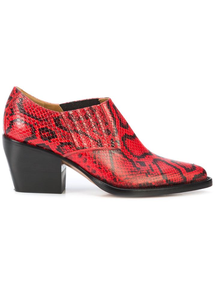 Chloé Rylee Low Ankle Boots - Red