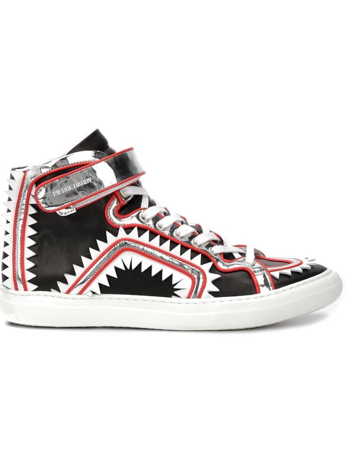 Pierre Hardy Piranarama Hi-top Sneakers, Men's, Size: 46, Black, Leather/nappa Leather/rubber