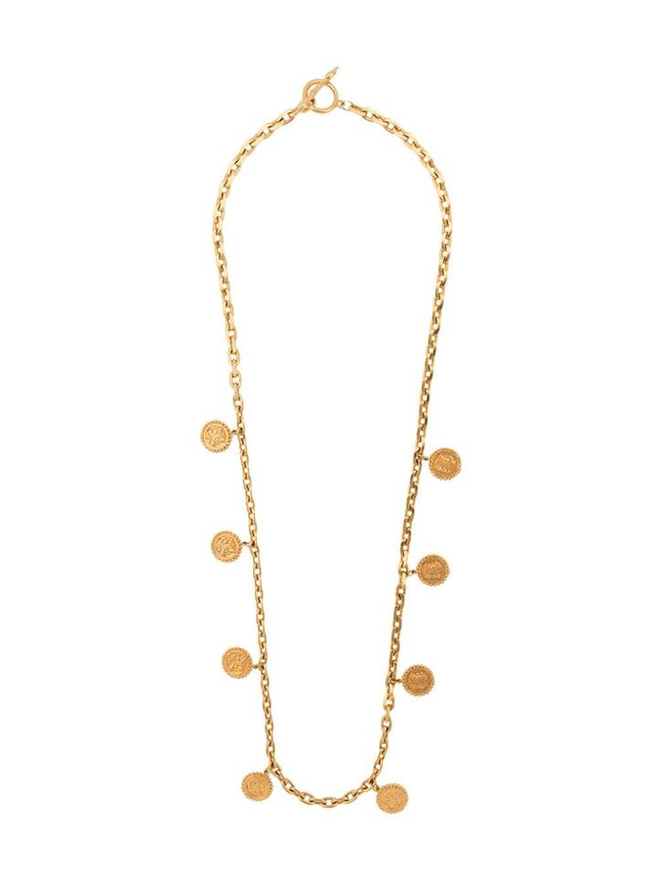 Fendi Vintage 1970's Medallion Necklace - Gold