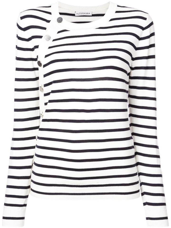 Altuzarra Striped Knitted Cardigan - White