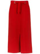 Framed Cracker Pencil Skirt - Red