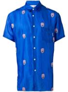 Comme Des Garçons Shirt Face Embroidered Shirt - Blue