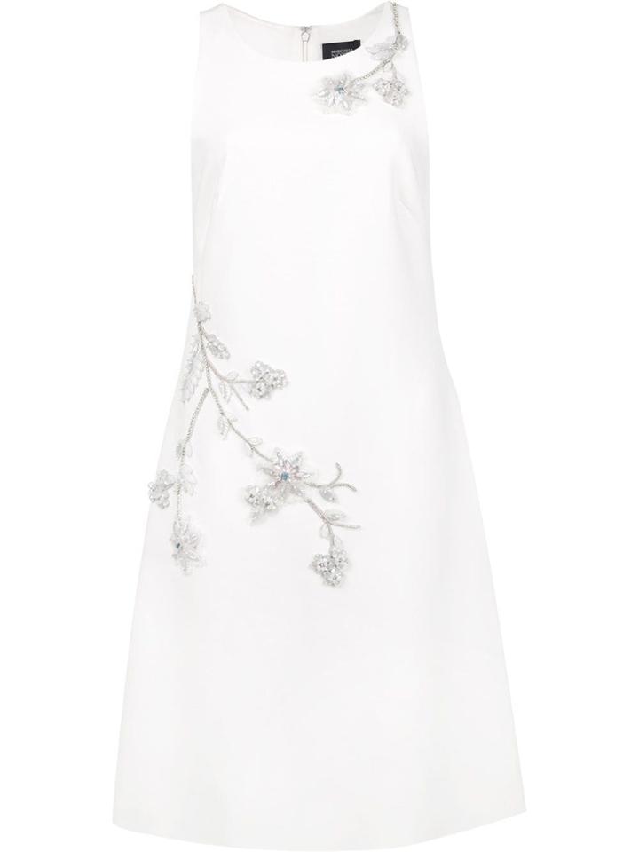 Marchesa Notte Embellished Detail Dress - White