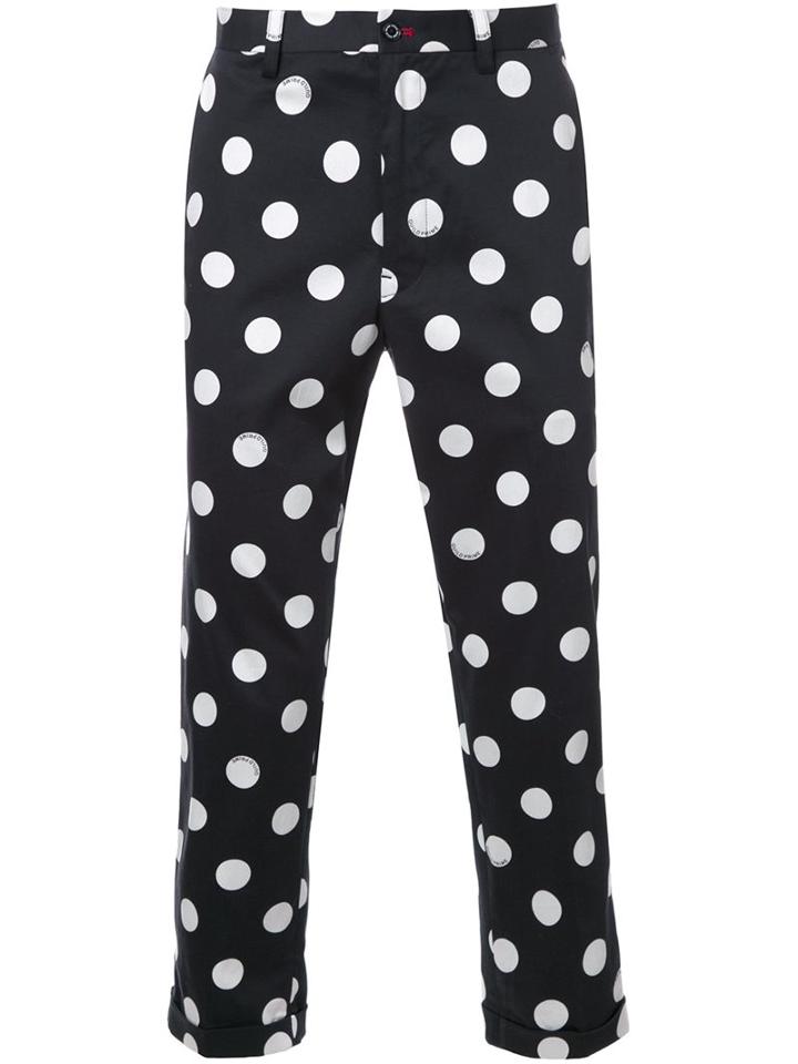 Guild Prime Polka Dot Cropped Trousers, Men's, Size: 2, Black, Cotton