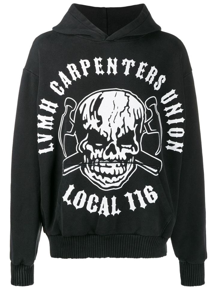 Warren Lotas Carpenters Union Print Hoodie - Black