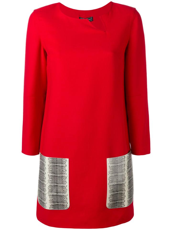 Salvatore Ferragamo Contrast Pocket Dress - Red