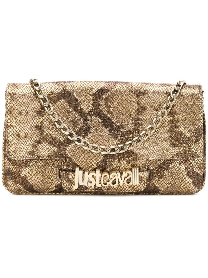 Just Cavalli Snakeskin Effect Clutch - Metallic