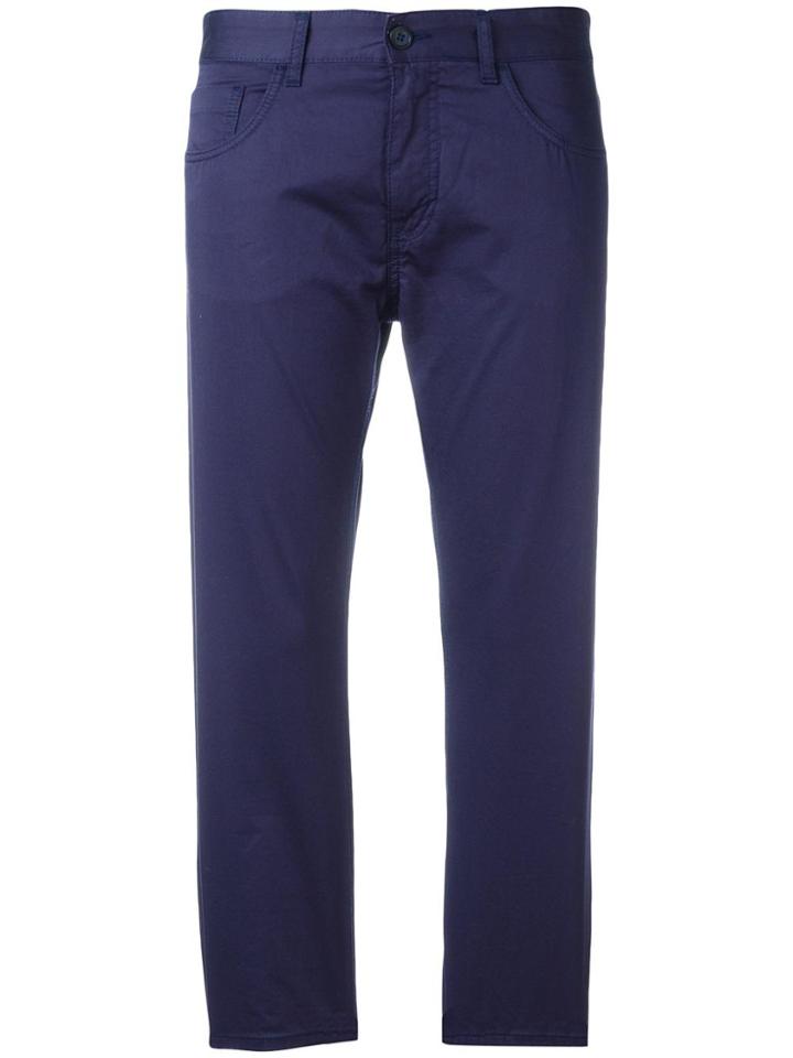 Mm6 Maison Margiela Slim-fit Cropped Trousers - Blue