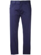 Mm6 Maison Margiela Slim-fit Cropped Trousers - Blue