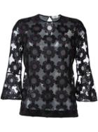 Fendi Floral Embroidered Tulle Blouse