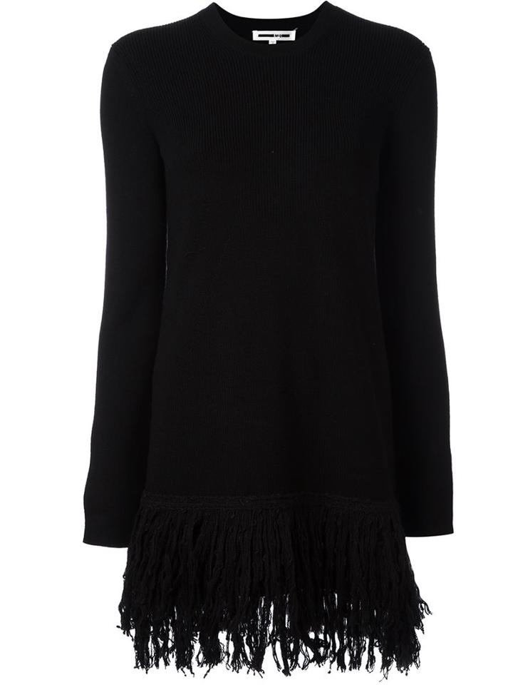 Mcq Alexander Mcqueen Fringed Hem Knit Dress