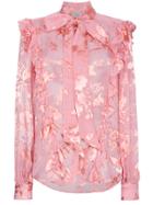 Preen By Thornton Bregazzi Floral Pussy Bow Blouse - Pink & Purple