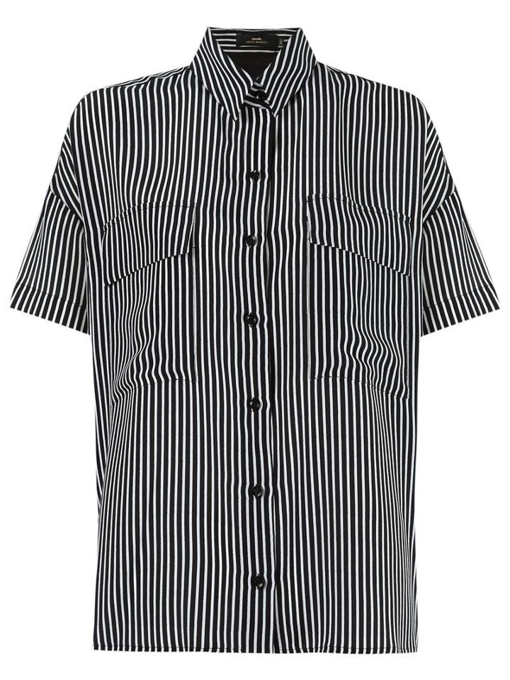 Andrea Marques Striped Shirt, Women's, Size: 42, Black, Silk