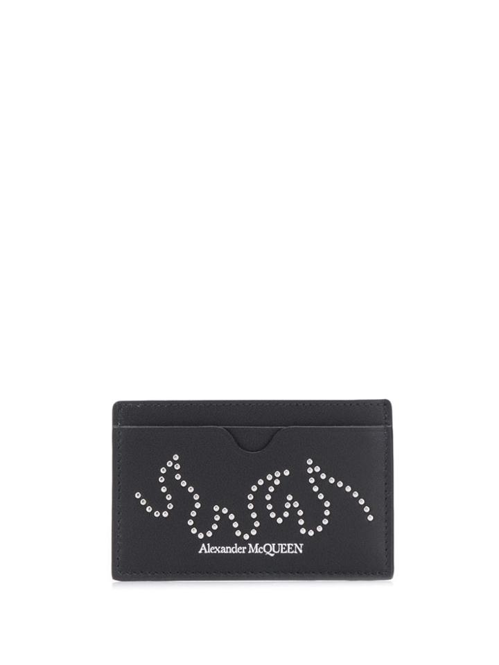 Alexander Mcqueen Studded Details Cardholder - Black