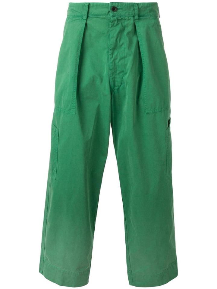 East Harbour Surplus Wide-leg Cargo Trousers - Green