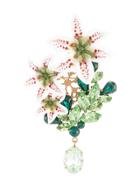 Dolce & Gabbana Lily Rhinestone Brooch - White