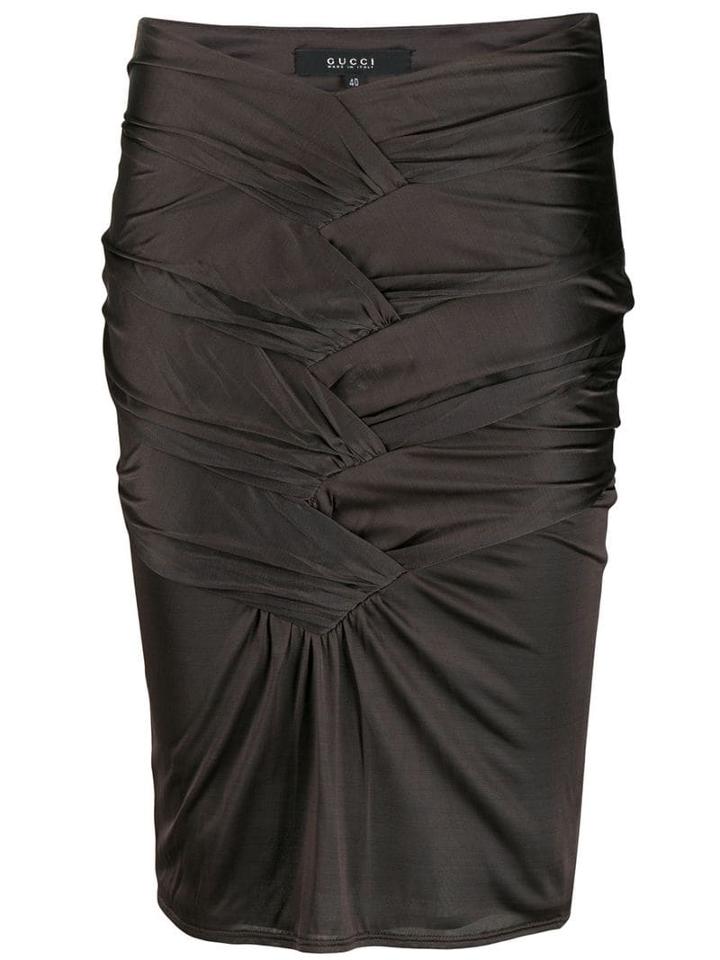 Gucci Pre-owned 2000's Draped Mini Skirt - Brown