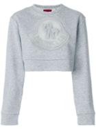 Moncler Cropped Logo Sweatshirt - Grey