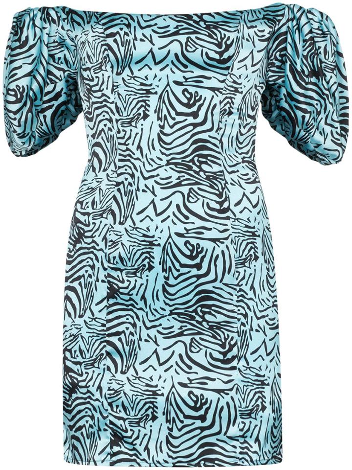 De La Vali Guadalupe Printed Mini Dress - Blue