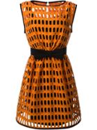 Moschino - Macrame Open Lace Dress - Women - Cotton/polyester - 42, Yellow/orange, Cotton/polyester