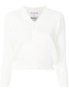Comme Des Garçons Girl Cropped Fitted Cardigan - White