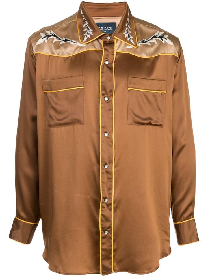 Lost Daze Western Loose-fit Silk Skirt - Brown