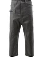 Rick Owens Leather Look Cropped Trousers - Black
