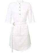 Raquel Allegra - Frayed Shirt Dress - Women - Cotton - 0, White, Cotton