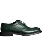 Burberry Leather Brogues With Painted Laces - Green