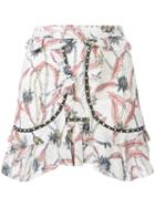 Isabel Marant Printed Mini Skirt, Women's, Size: 38, Nude/neutrals, Cotton/brass/acrylic