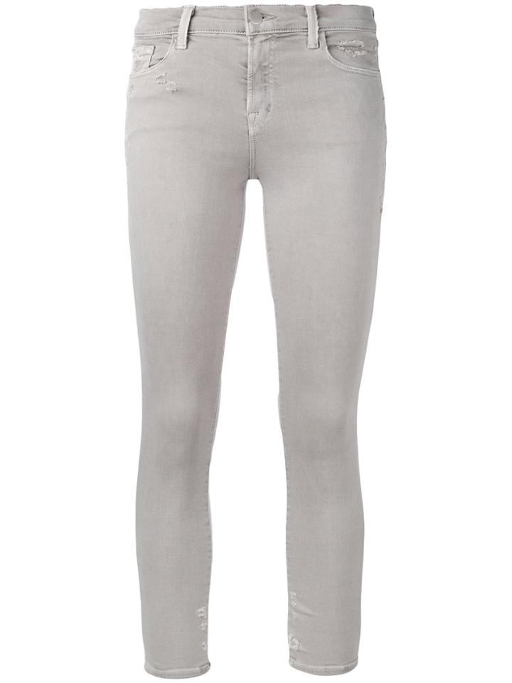 J Brand Cropped Skinny Jeans - Grey