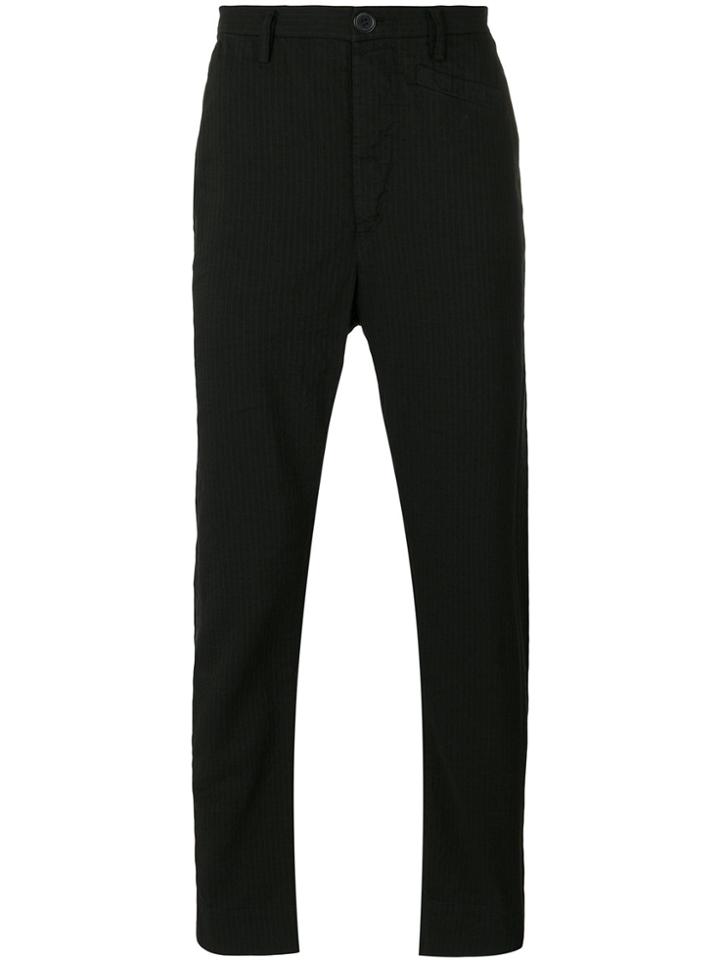 Ziggy Chen Pinstriped Trousers - Black