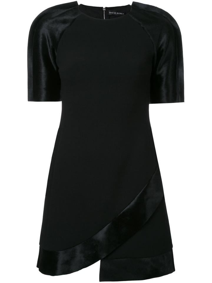 David Koma Contrast Sleeve Dress - Black