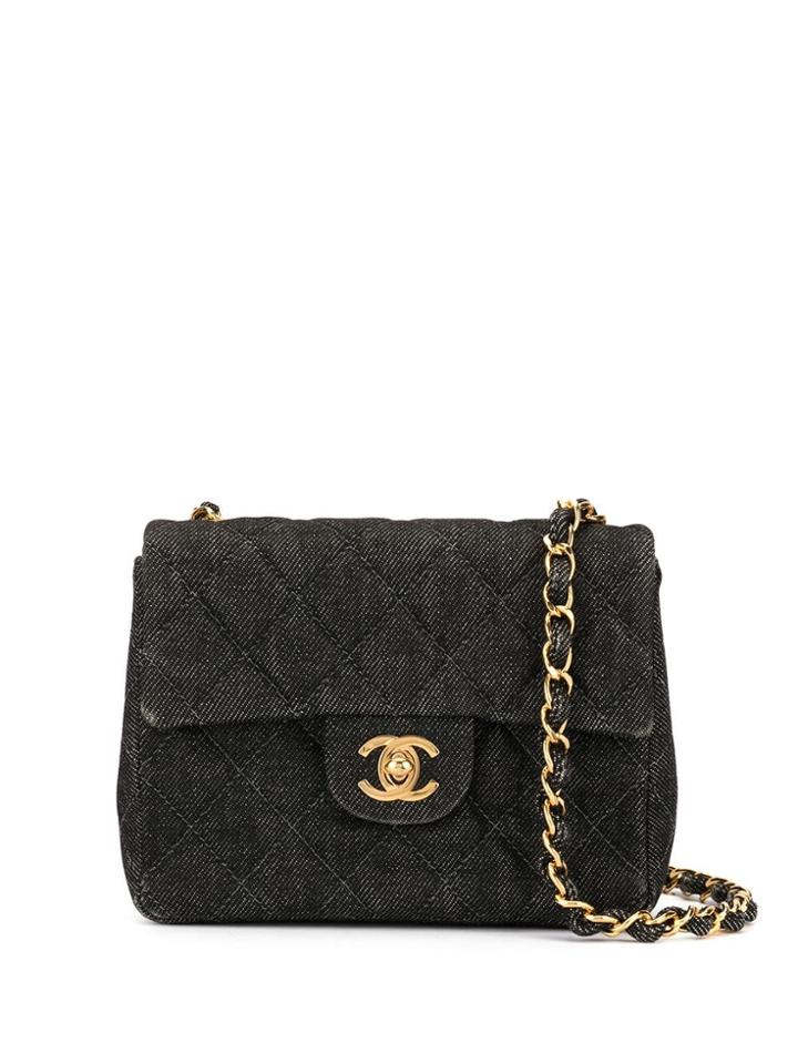 Chanel Pre-owned Quilted Chain Shoulder Bag - Grey
