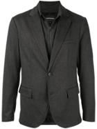 Emporio Armani Layered Style Zipped Suit Jacket - Grey