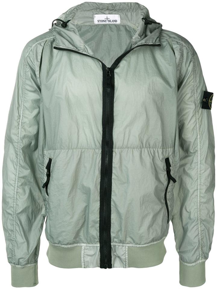Stone Island Hooded Compass Badge Jacket - Green