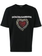 Dolce & Gabbana Heart Crest Print T-shirt - Black