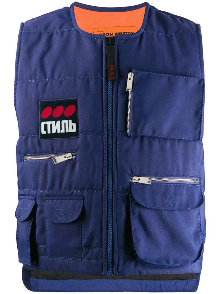 Heron Preston Logo Patch Vest - Blue