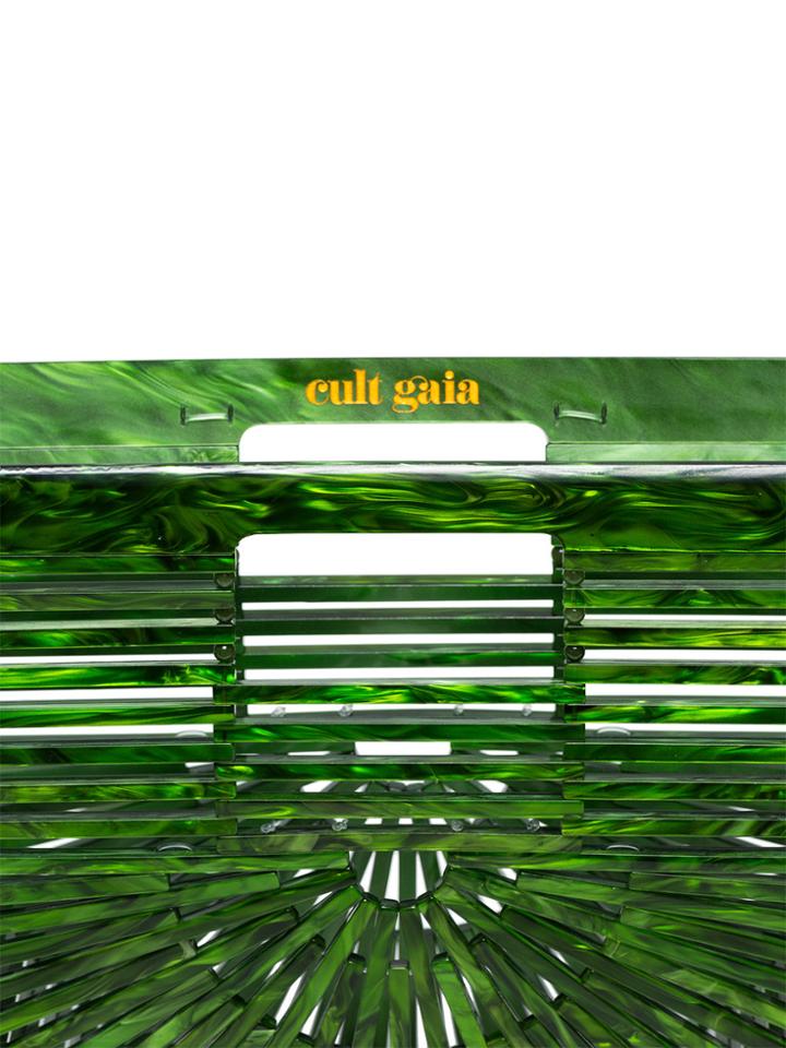Cult Gaia Green Mini Ark Woven Tote Bag