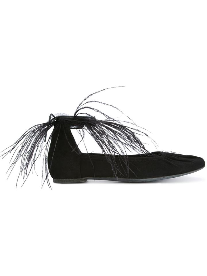 Ann Demeulemeester Camoscio Ballerina Shoes - Black