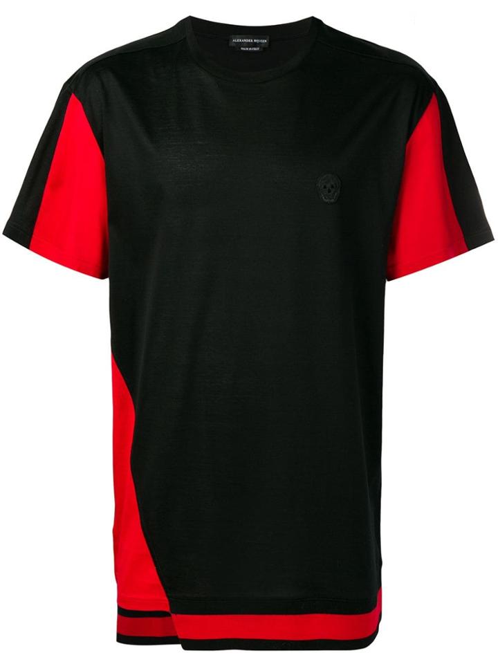 Alexander Mcqueen Colour Blocked T-shirt - Black