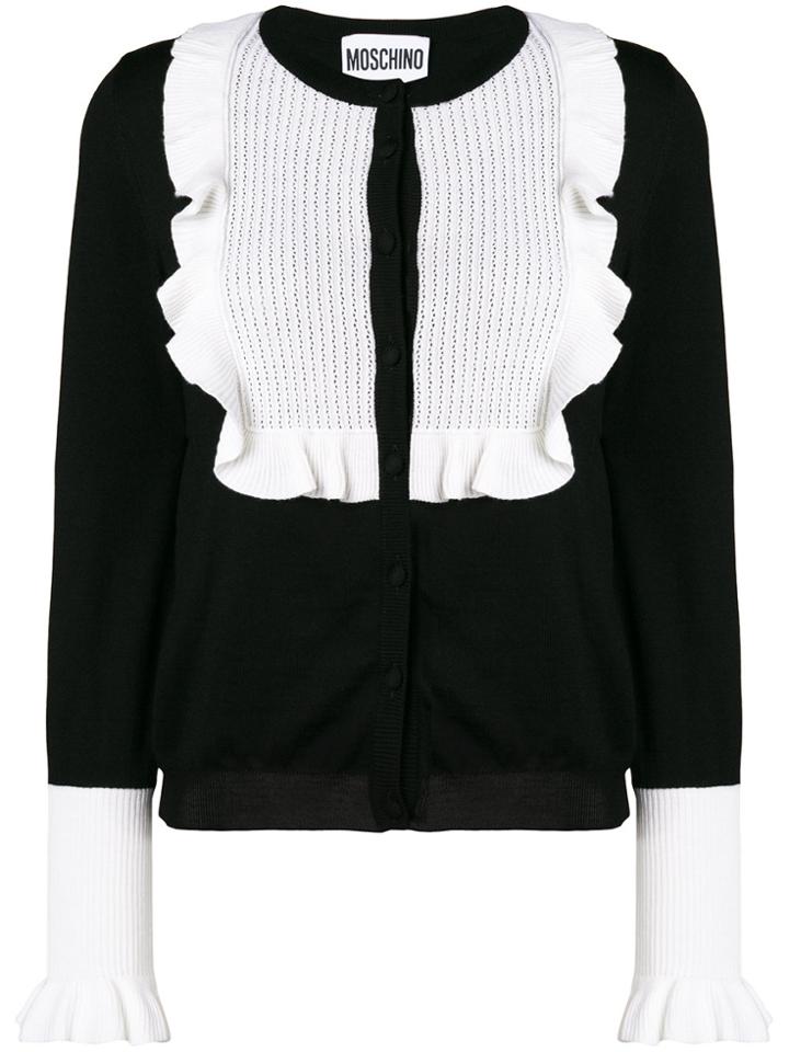 Moschino Ruffled Bib Cardigan - Black